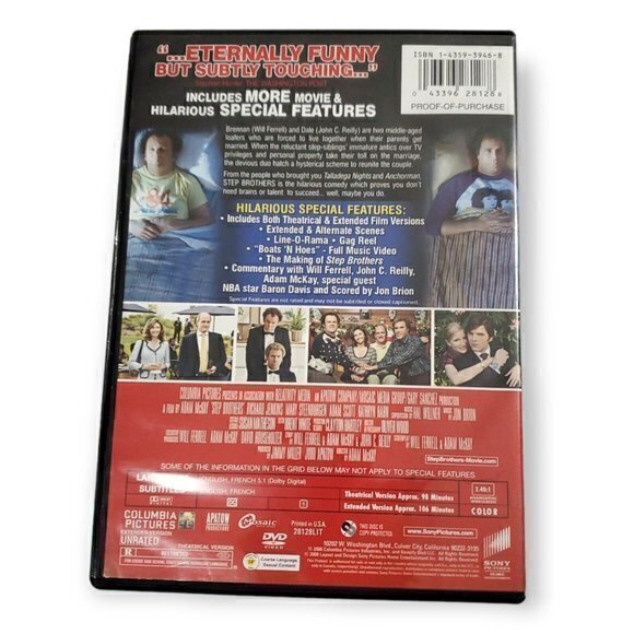 Step Brothers (Single-Disc Unrated Edition) - DVD, Will Ferrell, John C. Reilly - Picture 2 of 3